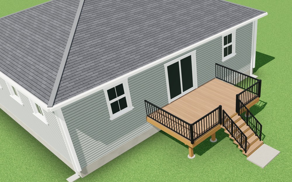 3D view of the 10x16 Deck Plans design