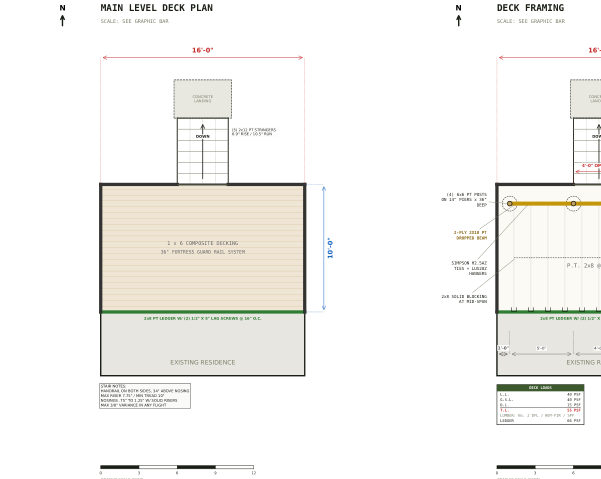 Planning set cover, 10x16 Deck Plans
