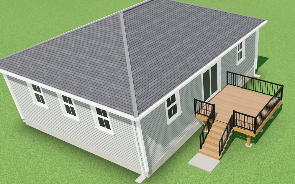 3D view of the 12x12 Freestanding Deck Plans design