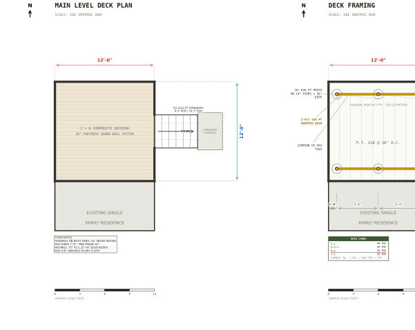 Planning set cover, 12x12 Freestanding Deck Plans