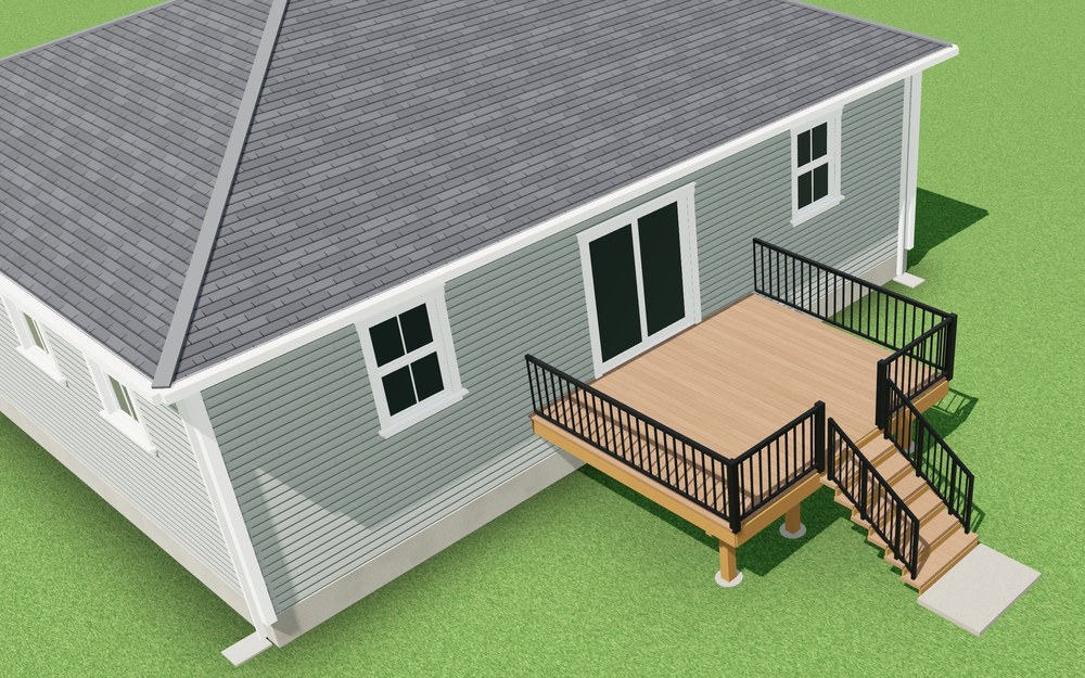 3D view of the 12x14 Deck Plans design