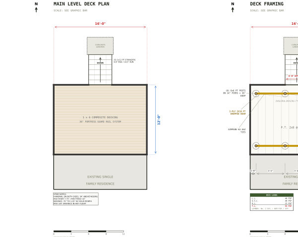 Planning set cover, 12x16 Freestanding Deck Plans