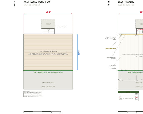 Planning set cover, 12x16 Ground-Level Deck Plans