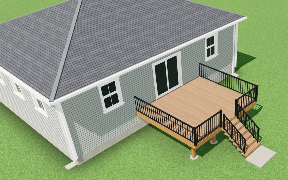 3D view of the 14x16 Deck Plans design