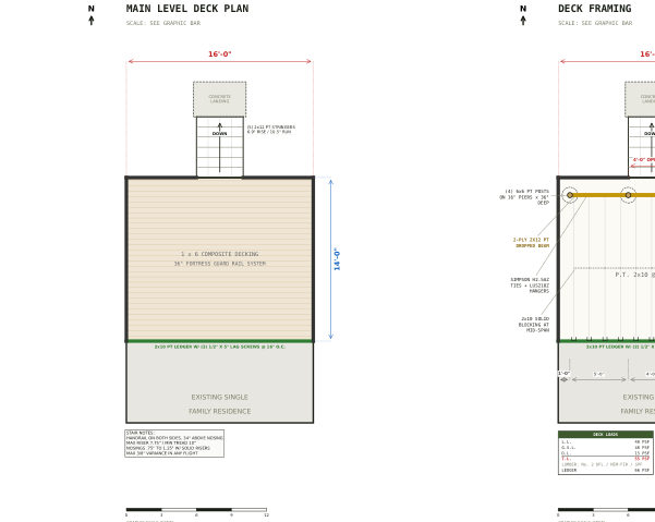 Planning set cover, 14x16 Deck Plans