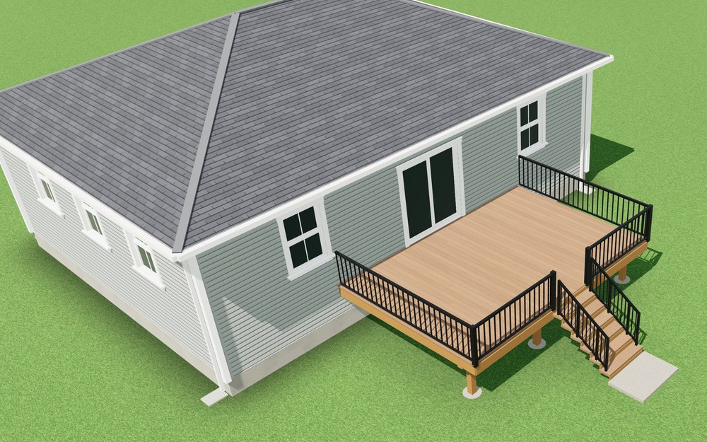 3D view of the 14x20 Deck Plans design