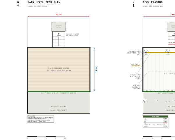 Planning set cover, 14x20 Deck Plans