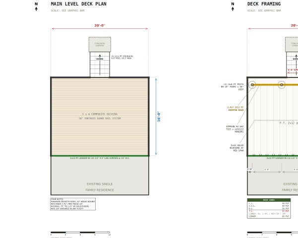 Planning set cover, 16x20 Deck Plans