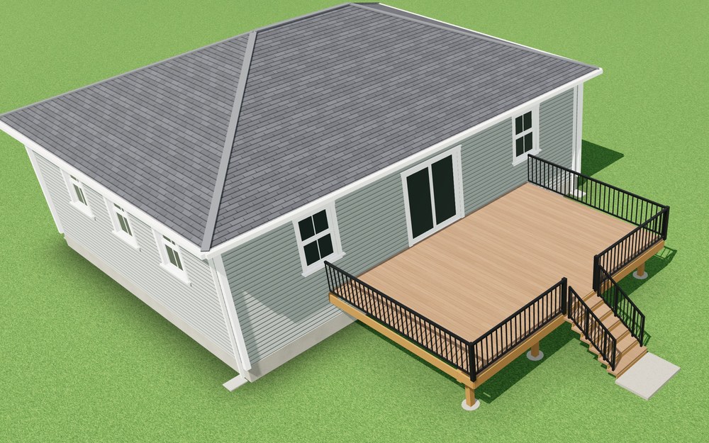 3D view of the 16x24 Deck Plans design