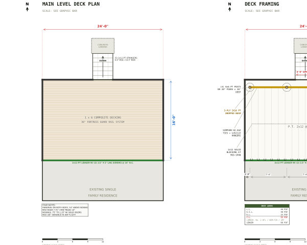 Planning set cover, 16x24 Deck Plans