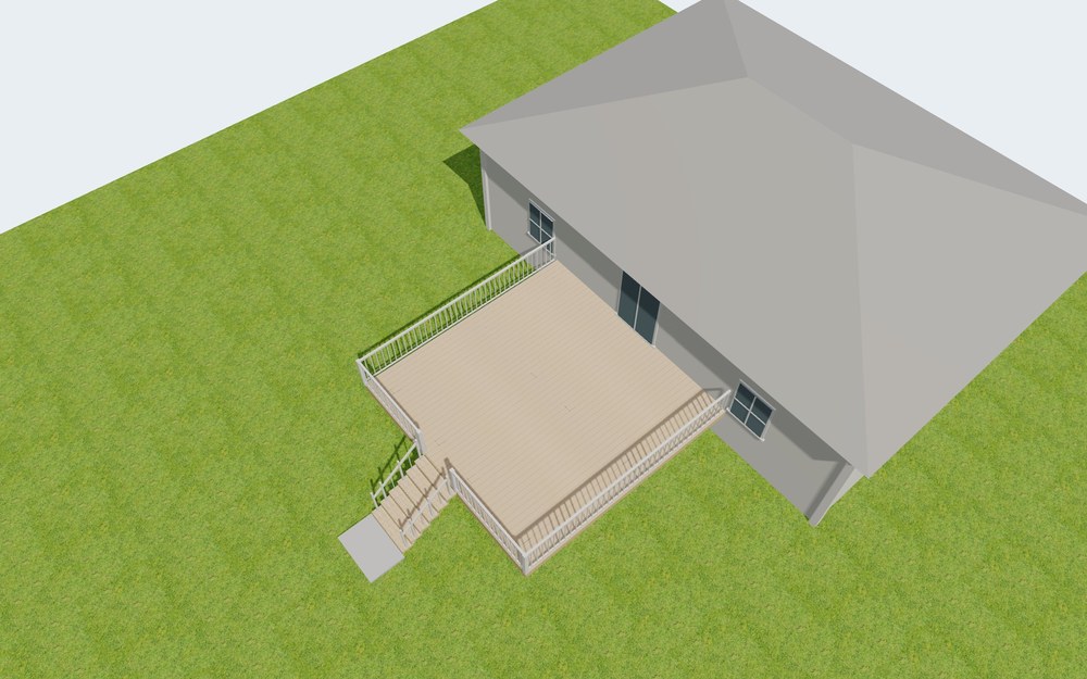 3D view of the 20x20 Deck Plans design